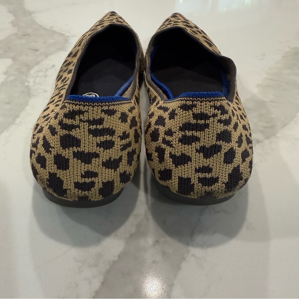 Rothy's Retired “The Point” Pointed Leopard Print Slip On Ballet Flats Womens 10 - Picture 4 of 8
